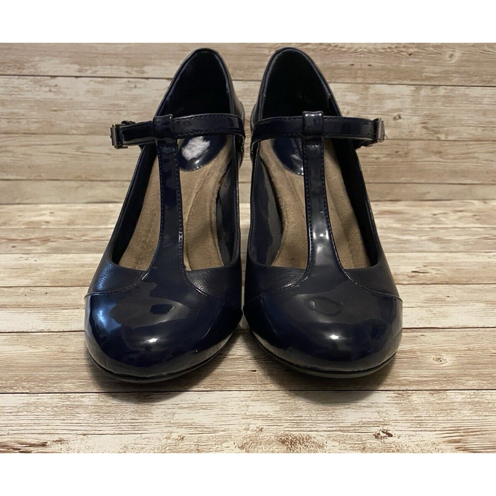 Giani Bernini High Heels Womens 7.5M Navy Memory Foam Mary Jane